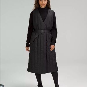 lululemon athletica Long Quilted Vest in Black